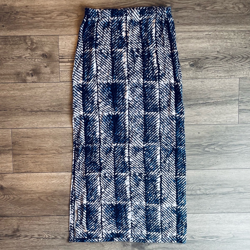 MICHAEL Michael Kors Women’s Elastic Waist Maxi Skirt Double Side Slits Medium